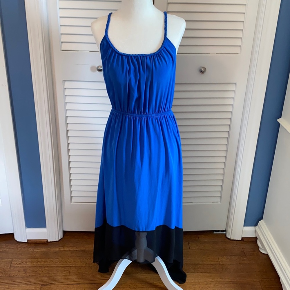 Soprano high-low blue and black cocktail dress